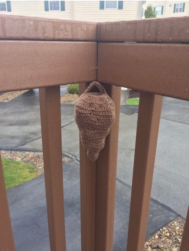 Fake Hornet Nest, Hornet Nest Decoy, Crochet Hornet Nest, Non Toxic Wasp Deterrent, New Home Gift image 2