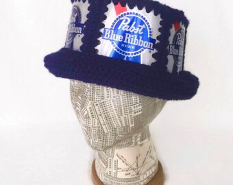 Pabst Hat PBR Hat Beer Can Hat Crochet 