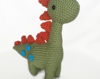 Dinosaur Stuffed Animal, Dinosaur Baby Gift, Baby Shower Gift for Boy, Crochet Dinosaur