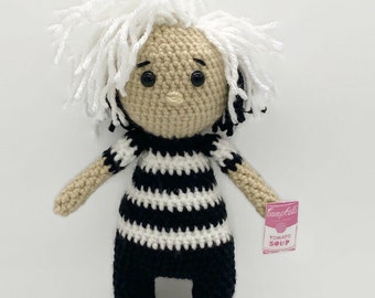 Handmade Crochet Andy Warhol Doll | Pop Art Artist Amigurumi Plush Collectible