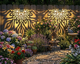 Ornate Tassels Solar Wall Light (6 Pack) - Decorative Outdoor Waterproof Garden Lamp