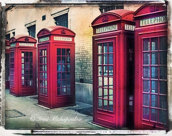 Original Signed Fine Art Photograph,print,London,cityscapes,street,red telephone booth,Europe,home decor