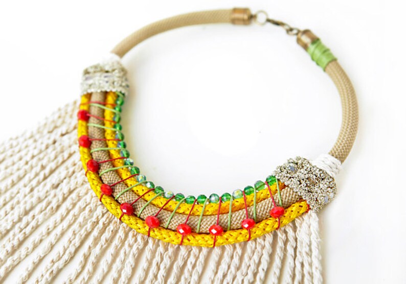 AfricaRope necklacestatement necklacetribal necklacefringe Etsy