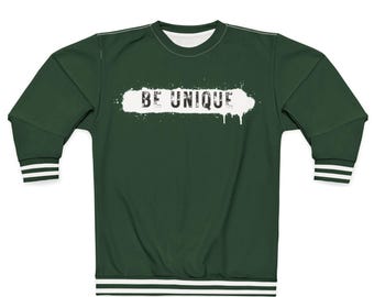 Sudadera con estampado inverso "Sé único" - Edición verde oscuro / Sudadera unisex / Posterra Boutique