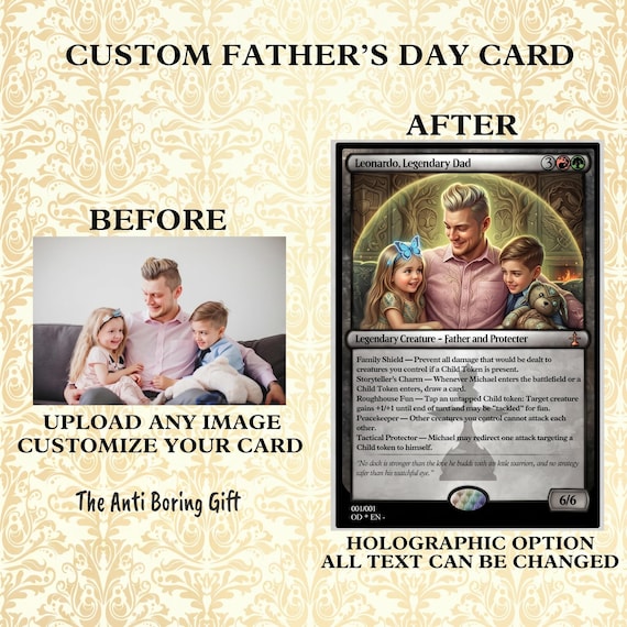 father's day mtg card Custom Father's Day Magic Trading Card - Personalized Legendary Dad Gift