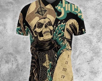 Ghost Band 13 Gebote Album Cover Ghost Papa Poloshirt