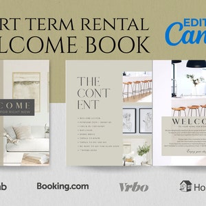 Airbnb Welcome Book Template, House Host Manual Guidebook Template, Guest Book Canva Template, Short Term Rental Vacation Rental Template