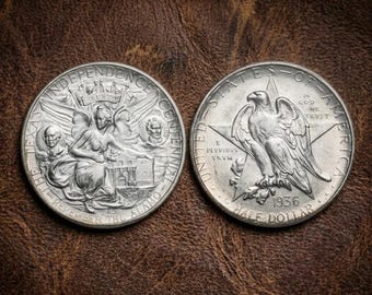 1936 Texas Centennial zilveren halve dollar, Amerikaanse herdenkingsmunt Remember The Alamo, zeldzame antieke munt, collectible oude munten voor verzamelaars