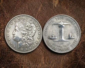 Antieke 1 oz zilveren handelseenheid Morgan dollar, 1 troy ounce zilveren munten voor verzamelaars, zeldzame Amerikaanse munt, verzamelobject oude munten voor verzamelaars