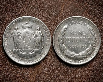 1920 Maine Centennial halve dollar, Amerikaanse herdenkingsmunt, zeldzame antieke zilveren dollarmunt, oude munten voor verzamelaars
