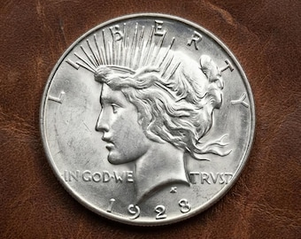 Moneda de dólar Peace de 1928, dólares de plata Peace estadounidenses raros, monedas de plata antiguas estadounidenses para coleccionistas, monedas antiguas de colección