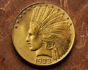 1933 Indian Head Gold Eagle-munt, zeldzame Saint Gaudens 10-dollar antieke muntencollectie, collectible Amerikaanse oude munten voor verzamelaars