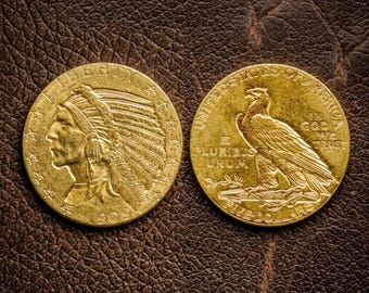 1909 Indiase kop halve adelaar gouden munt 5 dollar, zeldzame Amerikaanse gouden dollar muntenverzameling, antieke oude munten voor verzamelaars, vintage geschenken