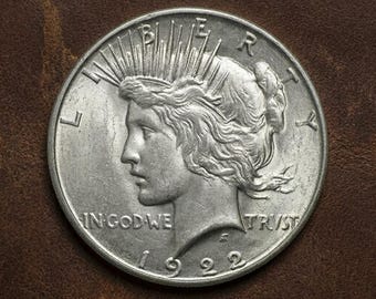 Zeldzame 1922 vredesdollarmunt, Amerikaanse vredesdollarmunt, antieke zilveren muntencollectie, Amerikaanse oude munten voor verzamelaars