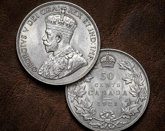 1921 Canada 50 Cents - George V - Copy of Coin - Etsy