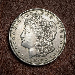 1921 D Morgan Silver Dollar, US Morgan Dollar Silver Coin, Rare Antique Liberty Eagle Coins, Collectible Old Coins for Collectors
