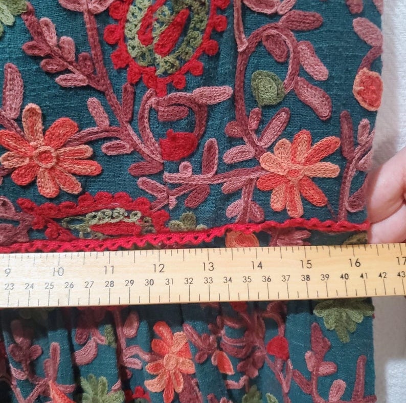 Adelyn Rae Anthropologie Needlepoint Embroidery Botanical Garden Dress Size 14 image 5