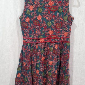 Adelyn Rae Anthropologie Needlepoint Embroidery Botanical Garden Dress Size 14 image 2