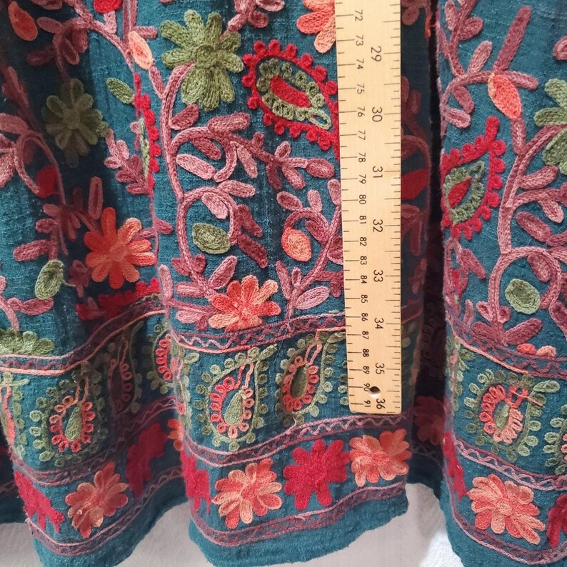 Adelyn Rae Anthropologie Needlepoint Embroidery Botanical Garden Dress Size 14 image 6
