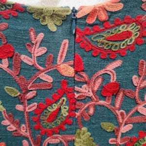 Adelyn Rae Anthropologie Needlepoint Embroidery Botanical Garden Dress Size 14 image 7