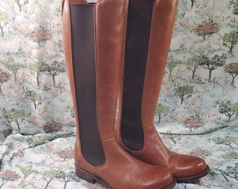 Born Galdot Große Braune Stiefel aus Weichem Leder Braun Cuero Gr. 7 M