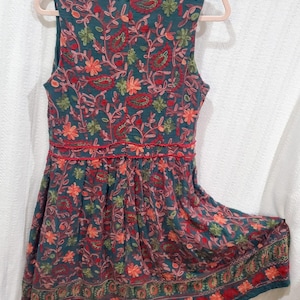 Adelyn Rae Anthropologie Needlepoint Embroidery Botanical Garden Dress Size 14 image 1