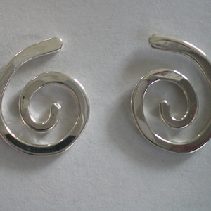 Handmade Medium Sterling Silver Spiral Post Earrings