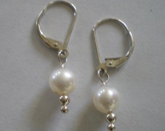 Sterling Silver and Freshwater Pearl Drop Earrings