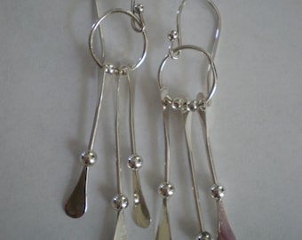 Handmade Sterling Silver Dangly Earrings