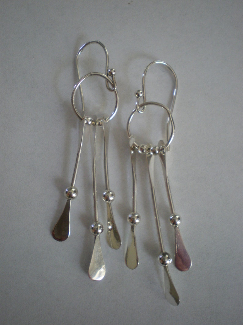 Handmade Sterling Silver Dangly Earrings image 1