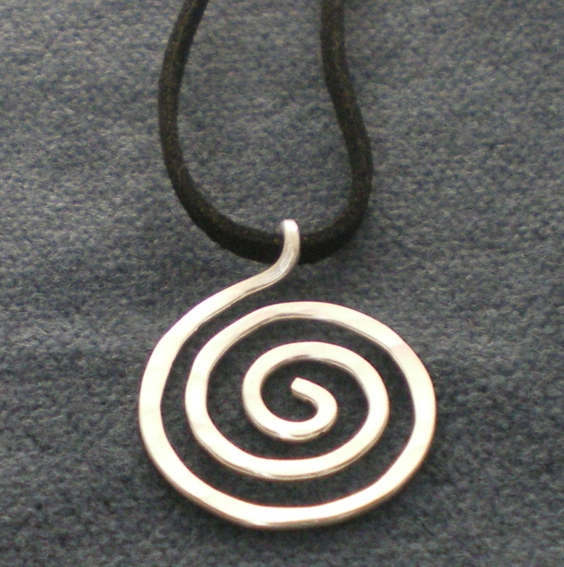 Sterling Silver Spiral Pendant on Suede Cord image 3