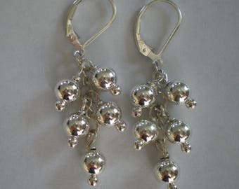 Sterling Silver Cluster Earrings--All Sterling Silver