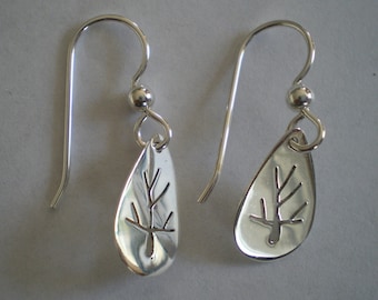 Sterling Silver Tree of Life Earrings sawed by hand