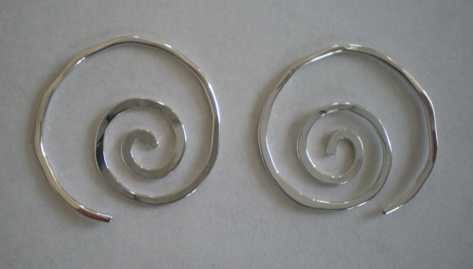 Sterling Silver Triangle with Spiral Pull-Through Earring