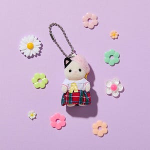 Charcoal Cat Keychain, Sailor Clothes | Calico Critters | Sylvanian Families Miniature