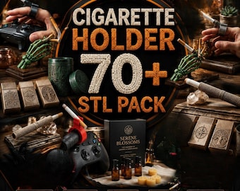 Paquete de más de 70 archivos STL para soportes de cigarrillos / Archivos STL para accesorios de fumador / Modelos 3D para impresión de soportes de cigarrillos de dedo / Uso comercial