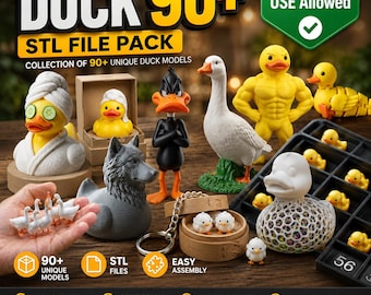 Paquete de archivos STL de patos / Colección de archivos de impresión 3D de aves adorables / Figuras de animales imprimibles / Descarga digital de modelos de mini patos