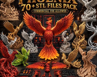 Paquete STL de Fénix / Más de 70 modelos de impresión 3D del mítico ave Fénix y paquete STL de fantasía