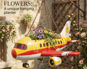 Airplane Planter STL, Hanging Planter STL, Flower Pot STL, Unique Planter stl, Garden Decor stl, Succulent Planter stl, 3D Print Planter