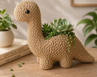 Maceta de dinosaurio STL, maceta para suculentas con forma de dinosaurio, impresión 3D de maceta de animales, maceta kawaii de dinosaurio STL, mini maceta STL, archivo STL para decoración de escritorio