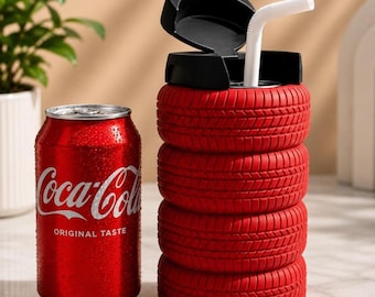 Enfriador de latas de neumático STL, soporte para bebidas de neumático de coche, archivo de impresión 3D, funda divertida para lata de refresco, soporte para bebidas de automóvil, regalo para garaje STL