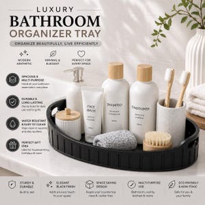Bathroom Organizer Tray STL File | Vanity Storage Tray 3D Print | Minimal Desk Organizer