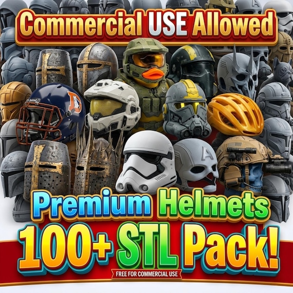 Helmet STL Bundle, 100+ STL Files, Cosplay Helmet STL, Armor Helmet stl Pack, 3D Print Helmet Files, Mandalorian Style Helmet stl
