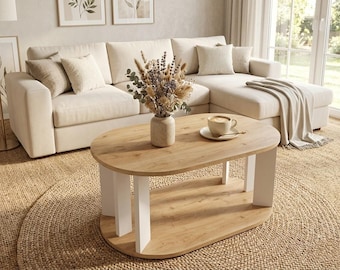Modern Coffee Table 90x50 Cm Stylish Wooden Center Table Living Room Decor Minimalist Scandinavian Trendy Home Furniture Coffee Table