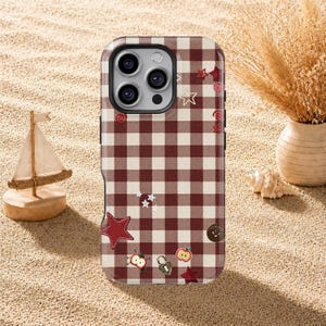 Plaid Protective Case for iPhone 18 17 16 15 14 13 12 11 Pro Max, Samsung Galaxy S26 S25 S24 S23 S22 S21 Ultra – Pastoral Style Phone Cover