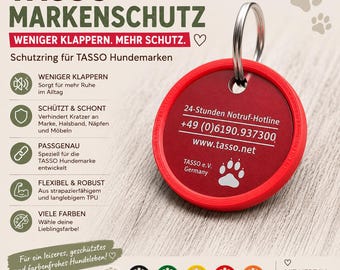 2x TASSO Markenschutz aus TPU | Schutzring für Hundemarke | Geräuschdämpfer gegen Klappern | Kratzschutz | verschiedene Farben