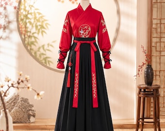 Japanskt tranekimono-set – Vintage samurai-yukata-kofta, broderad hanfu-cosplay-outfit, unisex retro japansk mantel