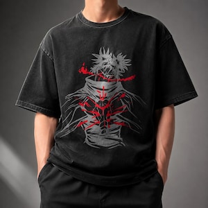 Choso Jujutsu Kaisen T-Shirt – Washed Cotton Anime Tee, Oversized Harajuku Streetwear, Unisex Manga Graphic Summer Shirt