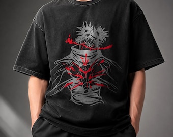 Choso Jujutsu Kaisen T-shirt – Tvättad bomull Anime-t-shirt, Storstorlek Harajuku Streetwear, Unisex Manga Grafisk Sommartröja