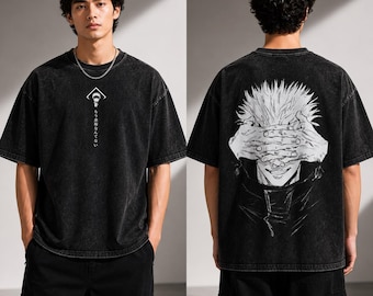 Gojo Satoru Jujutsu Kaisen T-Shirt – Oversized Washed Cotton Anime Manga Tee